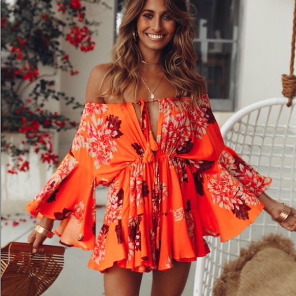 Hello Molly Other - Hello Molly - off the shoulder floral romper